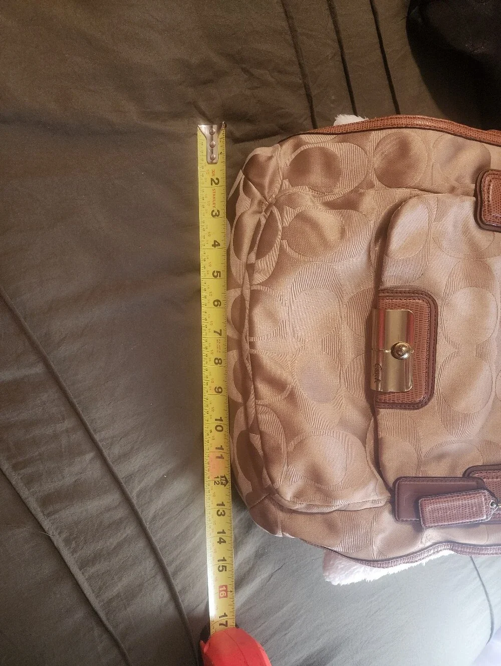 Coach Brown Signature Canvas Shoulder Bag with Wallet